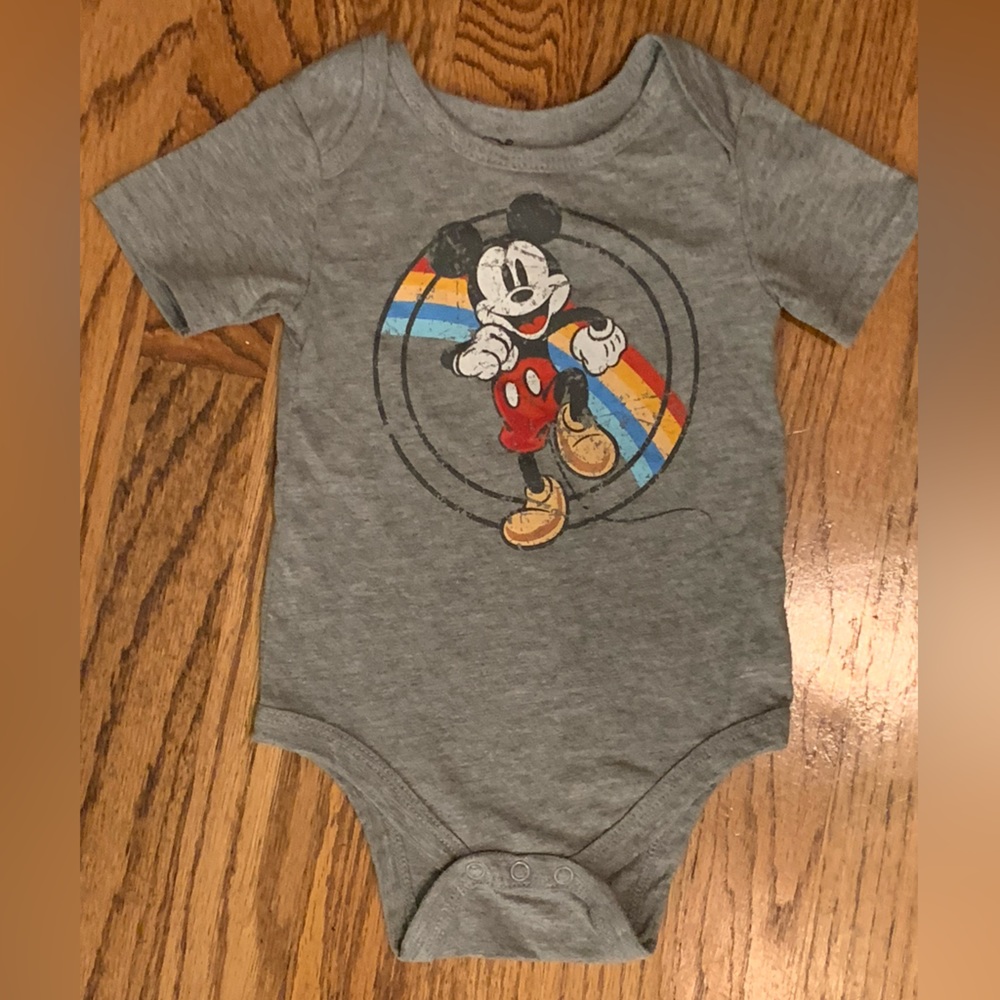 Disney 12 Mth Baby Mickey Mouse Onesie Lot 3 NEW ONE-piece bodysuits Infant - Picture 4 of 7